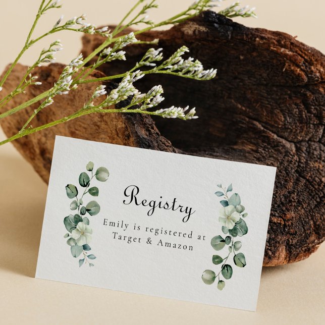 Carte De Visite Registre des Mariages du Baby shower nuptial Eucal (Créateur téléchargé)
