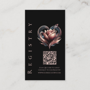 Carte De Visite Registre mariage-Rose moderne Blush avec coeur