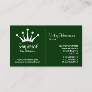 Carte De Visite Règle du milieu (Couronne) - Vert foncé 003300 (Or