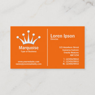 Carte De Visite Règle moyenne blanche (Couronne) - orange (FF6600)