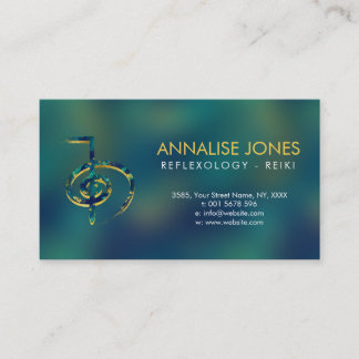 Carte De Visite Reiki guérissant Choku Rei en marbre et or