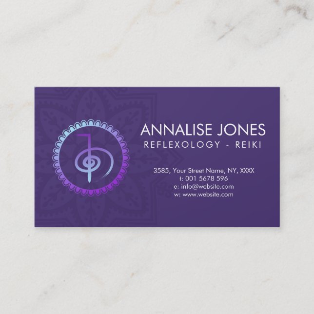 Carte De Visite Reiki guérissant le symbole de Choku Rei sur le (Devant)