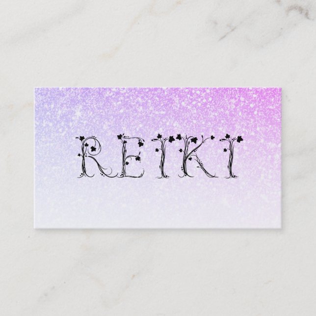 Carte De Visite *~* REIKI Ivy Ombre Pink Lavender Parties scintill (Devant)