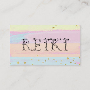 Carte De Visite *~* REIKI Ivy Typographie Abstraite Pastel