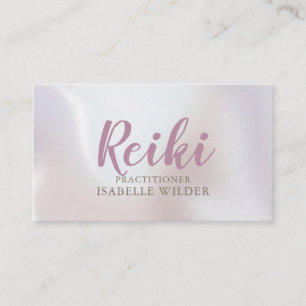 Carte De Visite Reiki Praticien Script Irisdescendant Pearl