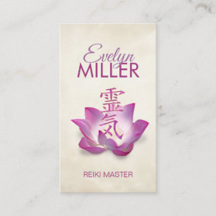 Carte De Visite Reiki Symbole de guérison en lotus