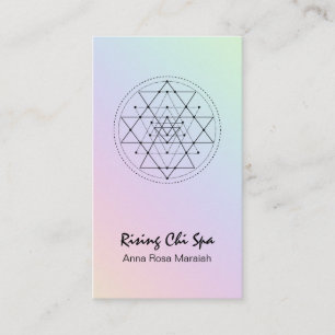 Carte De Visite *~* Reiki Yoga Arc-en-ciel Géométrie sacrée Pastel