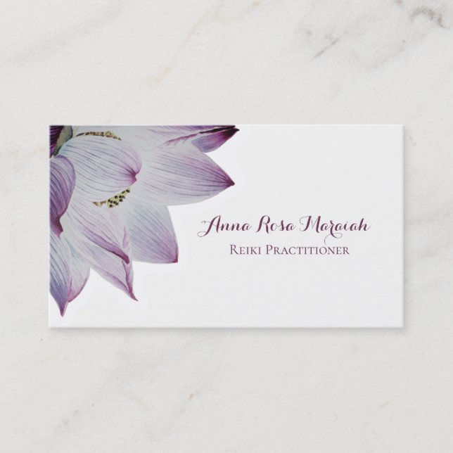 Carte De Visite *~* Reiki Yoga Lotus Consommateur d'énergie léger  (Devant)