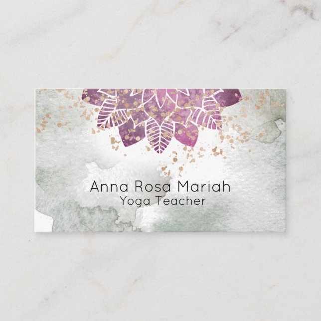 Carte De Visite *~* Reiki Yoga Mandala Parties scintillant spiritu (Devant)