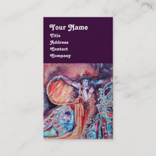 Carte De Visite REINE D'ARCADIE, Imaginaire Pearl bleu violet roug