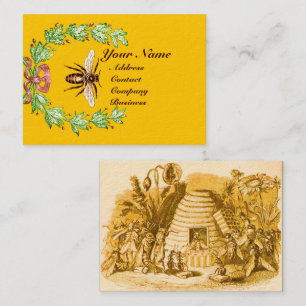 CARTE DE VISITE REINE DES ABEILLES DE MIEL DANS SKEP/APICULTEUR