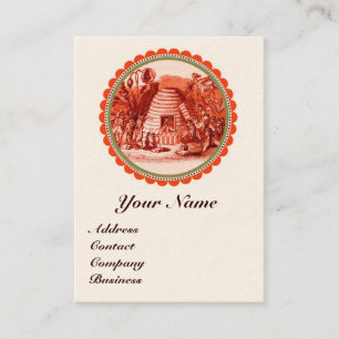 CARTE DE VISITE REINE DES ABEILLES DE MIEL DANS SKEP/APICULTEUR