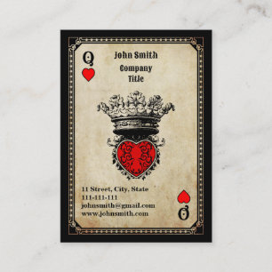 Carte De Visite Reine des cœurs Grunge