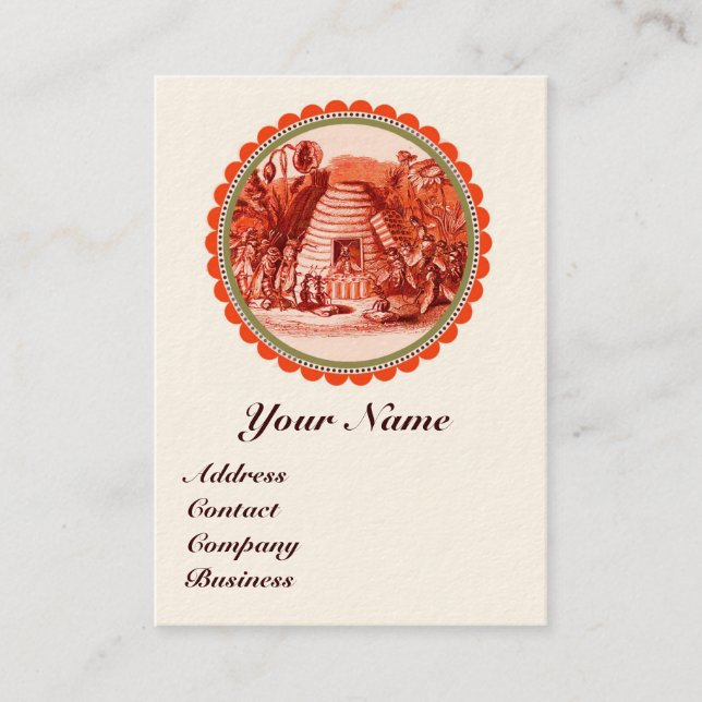 CARTE DE VISITE REINE DES HONEY BEES EN SKEP / BEEKEEPER (Devant)