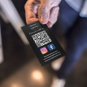 Carte De Visite Rejoignez-nous via Social Media QR Code   Connecte