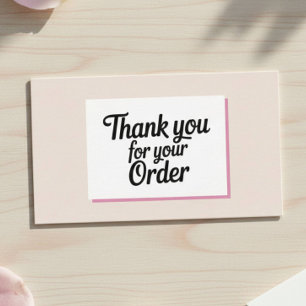 Carte De Visite Remerciement Professionnel Rose pour Petite Entrep