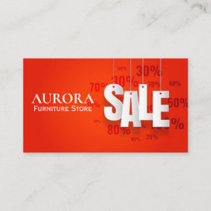 Carte De Visite Remise de magasin de meubles Vente
