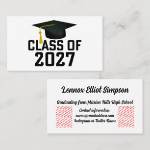 Carte De Visite Remise des diplômes de la promotion 2027 de Letter