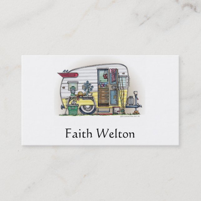 Carte De Visite Remorque de campeur de Shasta rv (Devant)