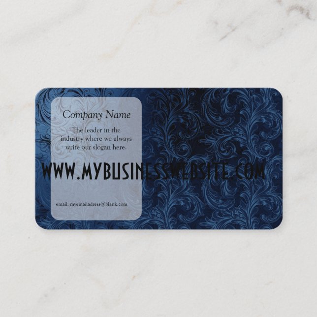 Carte De Visite Remous bleus de velours de Faux (Devant)