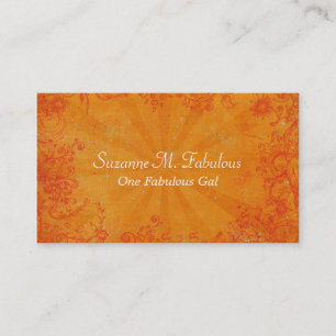 Carte De Visite Remous floral de rayon de soleil orange sale