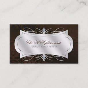 Carte De Visite Remous foncé somptueux de damassé de diamant de