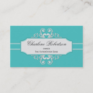 Carte De Visite Remous turquoises vintages de blanc