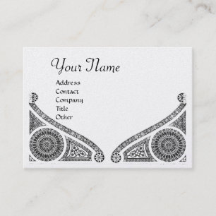 Carte De Visite RENAISSANCE ARCHITECTE MONOGRAM Black White Pearl