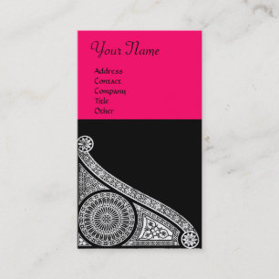 Carte De Visite RENAISSANCE Fuchsia noir et blanc rose
