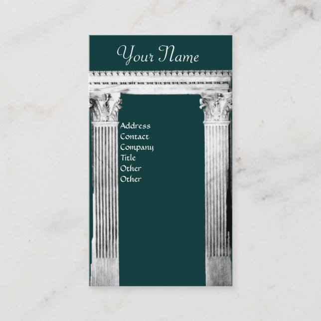 Carte De Visite RENAISSANCE GATE Architecture classique Bleu Vert (Devant)