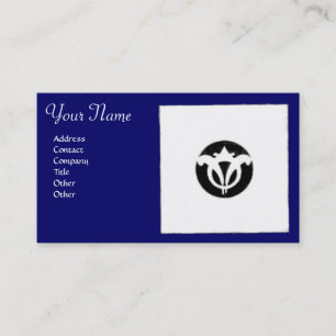 Carte De Visite RENAISSANCE HARMONIE Bleu Blanc Géométrique Floral