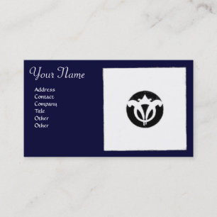 Carte De Visite RENAISSANCE HARMONIE Bleu Blanc Géométrique Floral