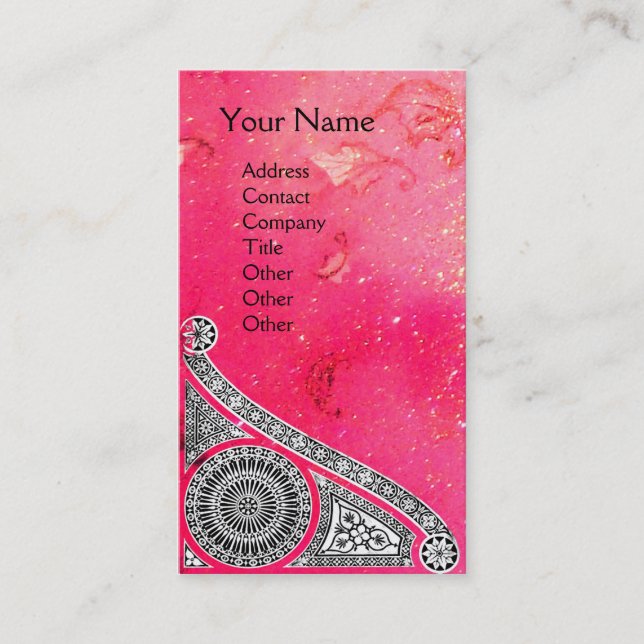 Carte De Visite RENAISSANCE Monogramme 1 brillant rose (Devant)