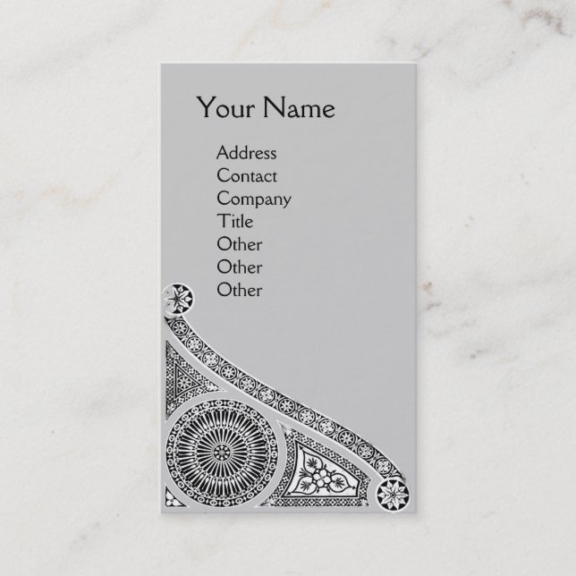 Carte De Visite RENAISSANCE Monogramme 1 gris clair (Devant)
