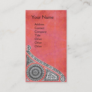 Carte De Visite RENAISSANCE Monogramme 1 rose antique brillant