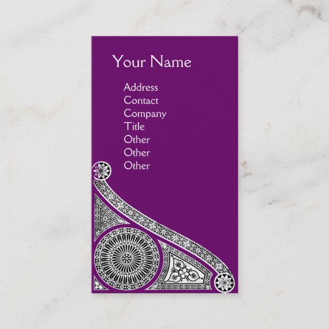 Carte De Visite RENAISSANCE Monogramme 1 violet (Devant)