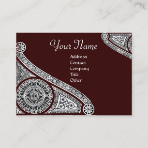 Carte De Visite RENAISSANCE Monogramme 2 brun foncé