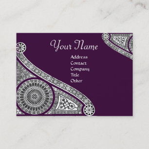 Carte De Visite RENAISSANCE Monogramme 2 violet foncé