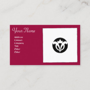 Carte De Visite RENAISSANCE Rouge noir blanc Géométrique Floral