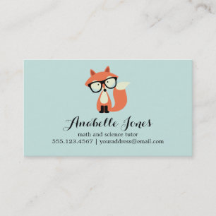 Carte De Visite Renard rouge Hipster