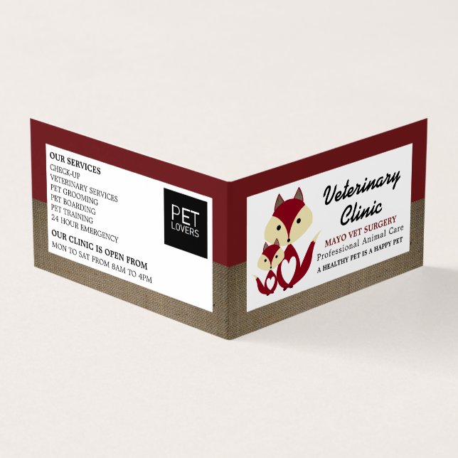 Carte De Visite Renard rouge, Vétérinaire, Vétérinaire Détaillé (Extérieur)