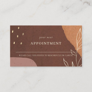 Carte De Visite Rendez-vous Abstrait Robe Orange Feuillage