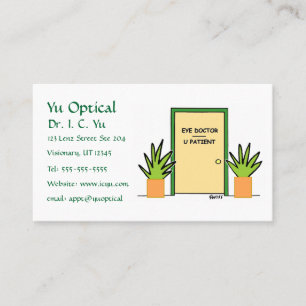 Carte De Visite Rendez-vous avec un dessin Optométriste Optique