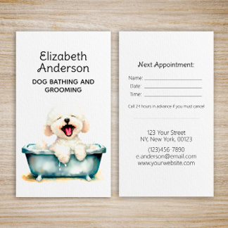 Carte De Visite Rendez-vous chez le chien Groomer Bichon Frise