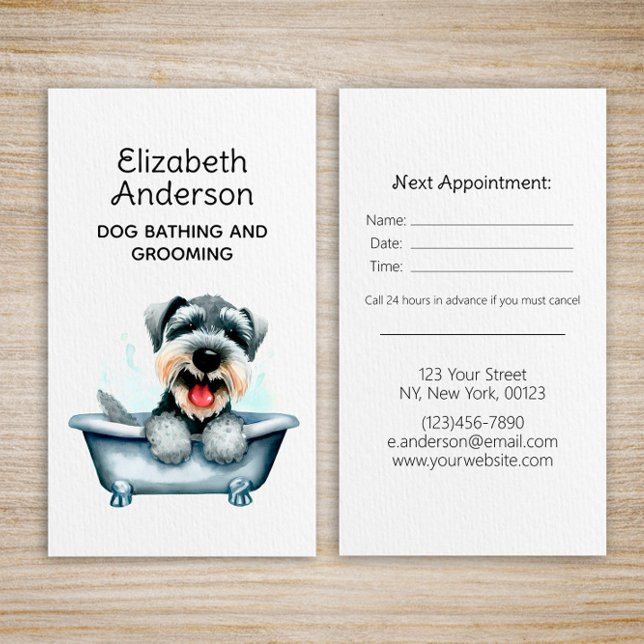 Carte De Visite Rendez-vous de Schnauzer Groomer Dog (Créateur téléchargé)