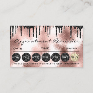 Carte De Visite Rendez-vous des cheveux de maquillage Rappel Black