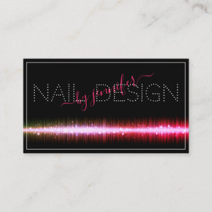 Carte De Visite Rendez-vous élégant au studio à ongles noir rose