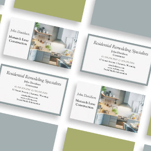 Carte De Visite Rénovation et construction de cuisine élégante