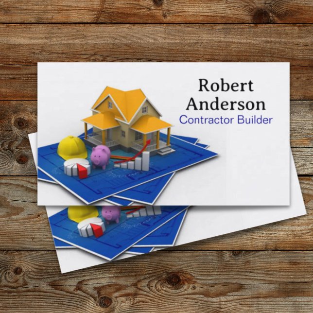 Carte De Visite Rénovation Maison Retrait Entrepreneur Constructio (Renovation Home Remodeling Contractor Construction Business Card)