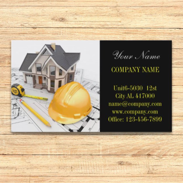 Carte De Visite Rénovation Maison Retrait Entrepreneur Constructio (Renovation Home Remodeling Contractor Construction Business Card)